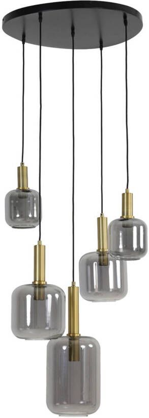 Light & Living Hanglamp Lekar 5-Lamps Antiek Brons Smoke - Foto 1