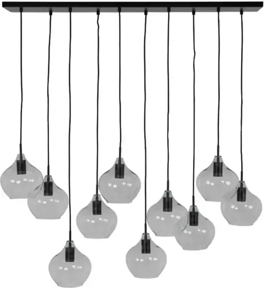 Light & Living Hanglamp Rakel 10-Lamps Mat Zwart