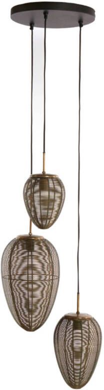Light & Living Hanglamp Yaelle 3-Lamps Getrapt Antiek Brons Mat Zwart