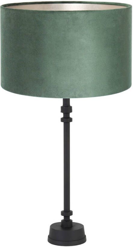 Light & Living Howell tafellamp zwart met groen kap - Foto 1