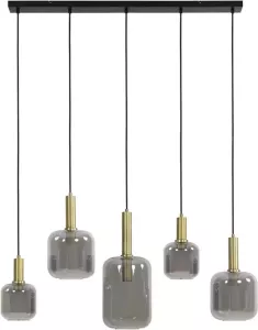 Light & Living Hanglamp Lekar 5-Lamps Antiek Brons Smoke