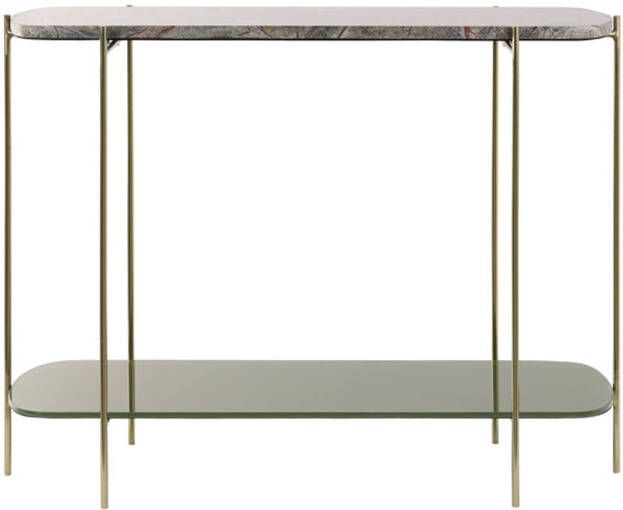 Light & Living Light&living Side table 103x37x80 cm BESUT marmer groen+glas-goud