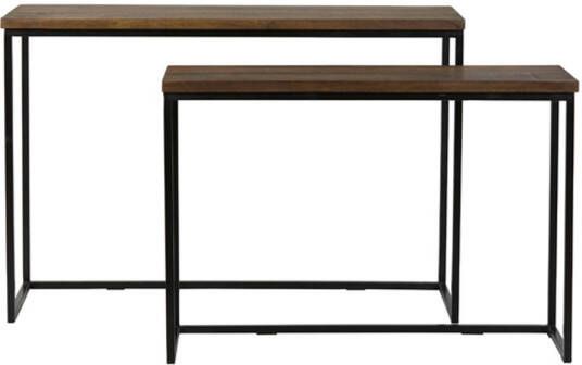 Light & Living Light&living Side table S 2 100x30x70+120x40x82 cm BRYSON hout bruin-zwrt