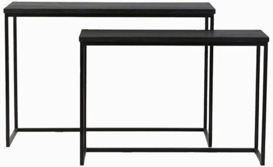Light & Living Light&Living Side table S 2 100x30x70+120x40x82 cm BRYSON hout mat zwart - Foto 1