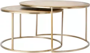 Light & Living Salontafel 'Talca' Set van 2 stuks 65 75cm kleur Lichtgoud