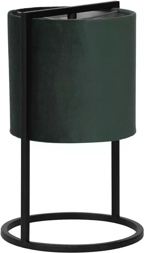 Light & Living Santos tafellamp met kap groen en zwart 35 cm hoog - Foto 2