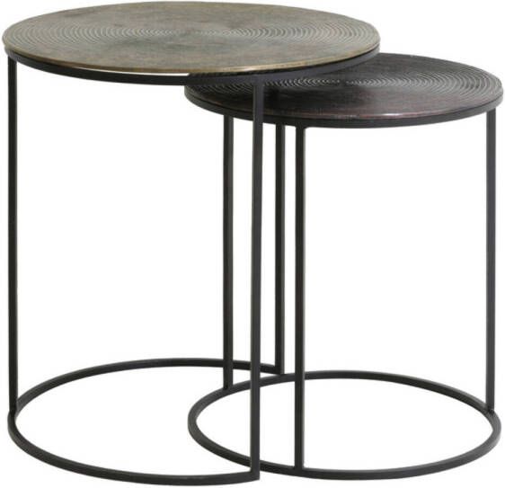 Light & Living Side table S 2 41x46+49x52 cm TALCA ant copper+brnz circ