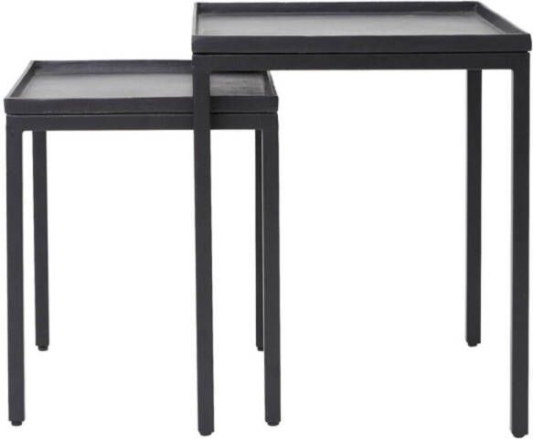 Light & Living Side table S 2 42x42x50+51x51x60 cm KENDRA matt black