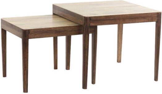 Light & Living Side table S 2 46x38x36+50x50x42 cm STIJN wood brown