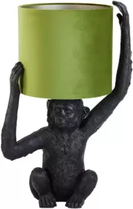 Light & Living Tafellamp Monkey Zwart Groen 46x32