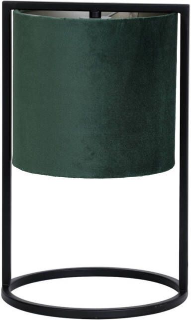 Light & Living Santos tafellamp met kap groen en zwart 35 cm hoog - Foto 1