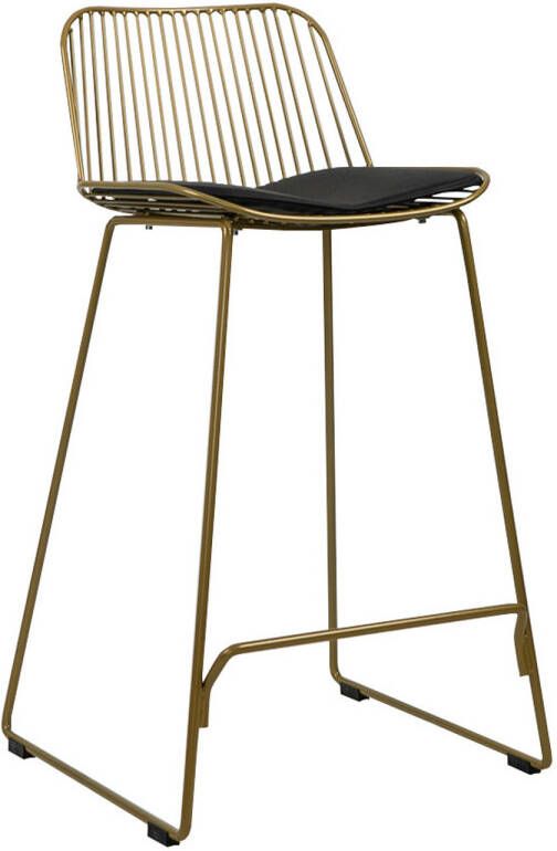 Livin24 Barkruk design Jenny goud Zithoogte: 67cm Barkrukken met rugleuning Barstoelen met rugleuning Barstoel Barkruk metaal