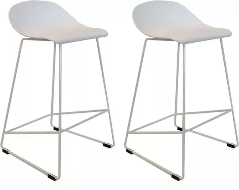Livin24 Scandinavische Barkruk Ellen wit 66cm Barkrukken set van 2.