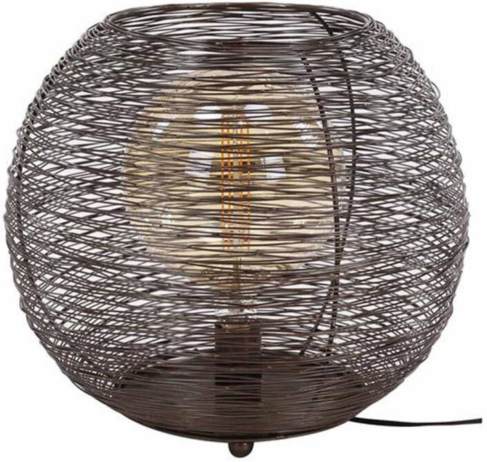 Livin24 Tafellamp zwart Aisha metaal Ø40.