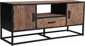 Livingfurn TV Meubel Dakota 150 cm Riverwood Gecoat Staal