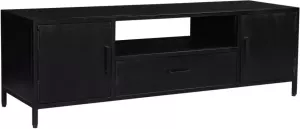 Livingfurn TV Meubel Kala 160cm Mangohout Gecoat Staal