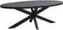 Livingfurn Ovale Eettafel Kala Spider Mangohout en staal 210 x 100cm zwart Ovaal - Thumbnail 1