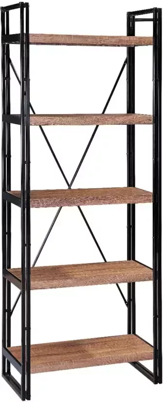 Lizzely Garden & Living Boekenkast industrieel Dex MDF wandmeubel hout 70x185cm