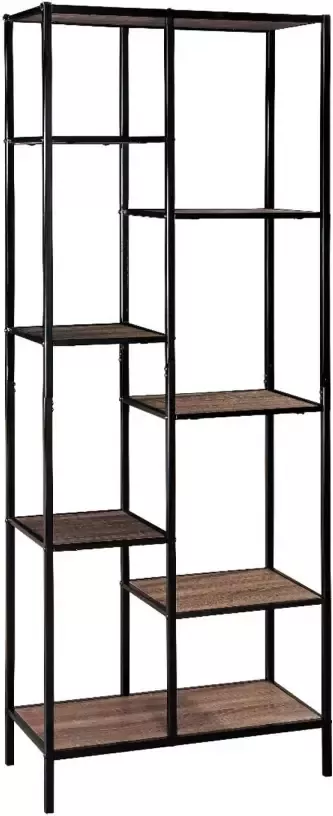 Lizzely Garden & Living Boekenkast industrieel Maudy MDF wandmeubel hout 70x185cm