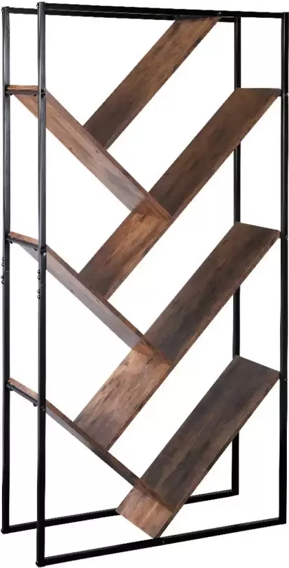Lizzely Garden & Living Boekenkast Industrieel Reol MDF wandmeubel hout 80x160cm