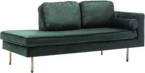Lizzely Garden & Living Chaise Longue Devi Donkergroen Velvet