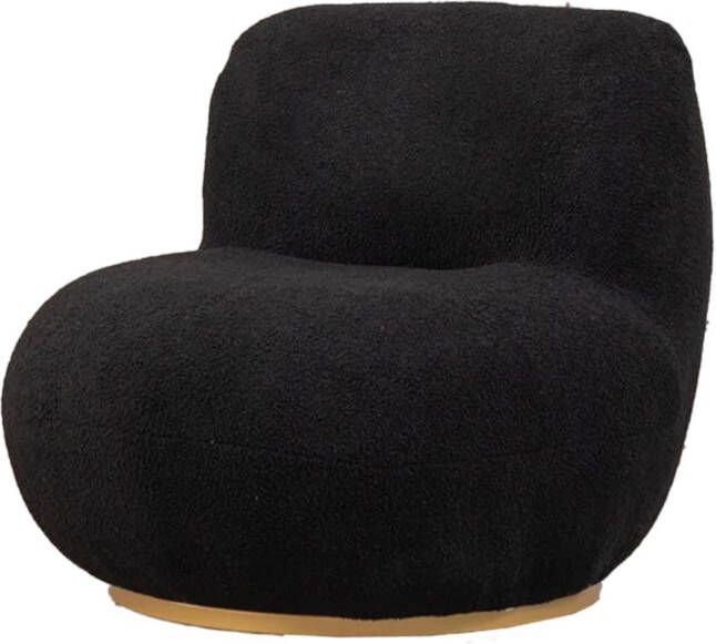 Lizzely Garden & Living Draai fauteuil Teddy zwart draaibare fauteuil