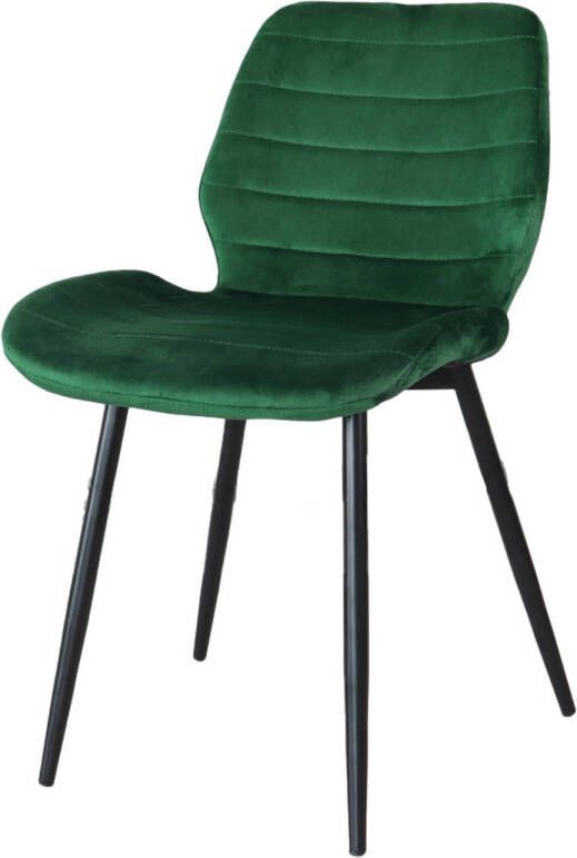 Lizzely Garden & Living Eetkamerstoel Vinnies donkergroen velvet design stoel - Foto 1