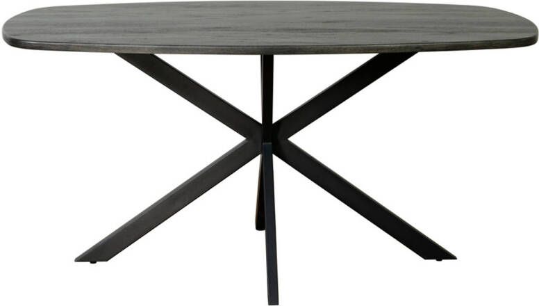 Lizzely Garden & Living Eettafel Deens ovaal 160cm zwart Hero ovale eetkamer tafel
