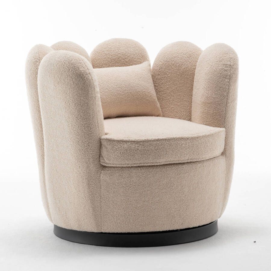 Lizzely Garden & Living Fauteuil Daphne teddy beige draaibare fauteuil