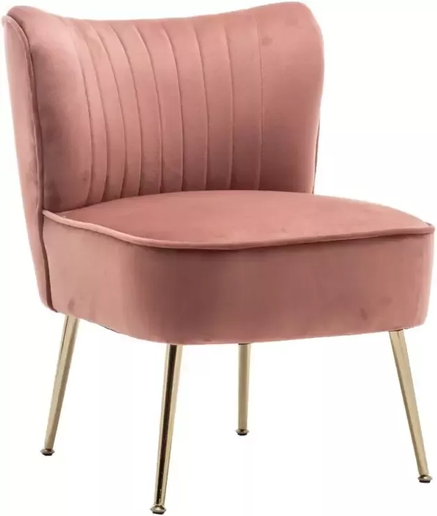 Lizzely Garden & Living Fauteuil zitbank 1 persoons Rilaan velvet oud roze stoel - Foto 1