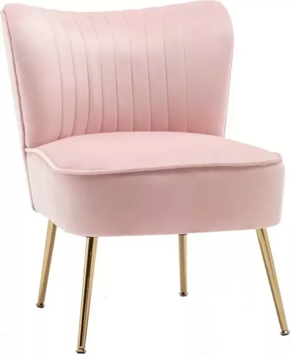 Lizzely Garden & Living Fauteuil zitbank 1 persoons Rilaan velvet roze stoel - Foto 1