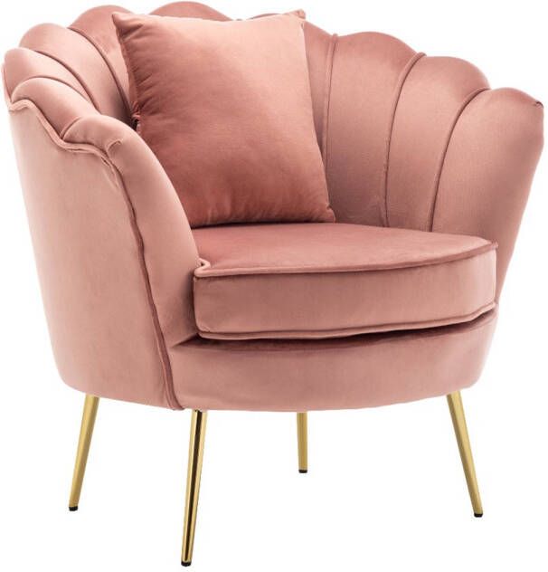 Lizzely Garden & Living Fauteuil zitbank 1 persoons stoel Belle oud roze bankje