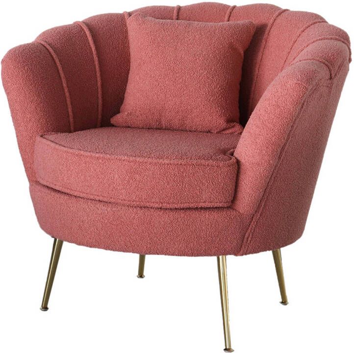 Lizzely Garden & Living Fauteuil zitbank 1 persoons stoel Belle teddy oud roze - Foto 1