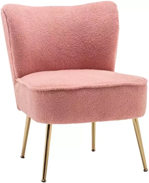 Lizzely Garden & Living Fauteuil zitbank 1 persoons Teddy roze stoel - Foto 1