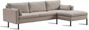 Lizzely Garden & Living Hoekbank Design Lato 255cm Beige Lichtbruin Bank Rechts Loungebank