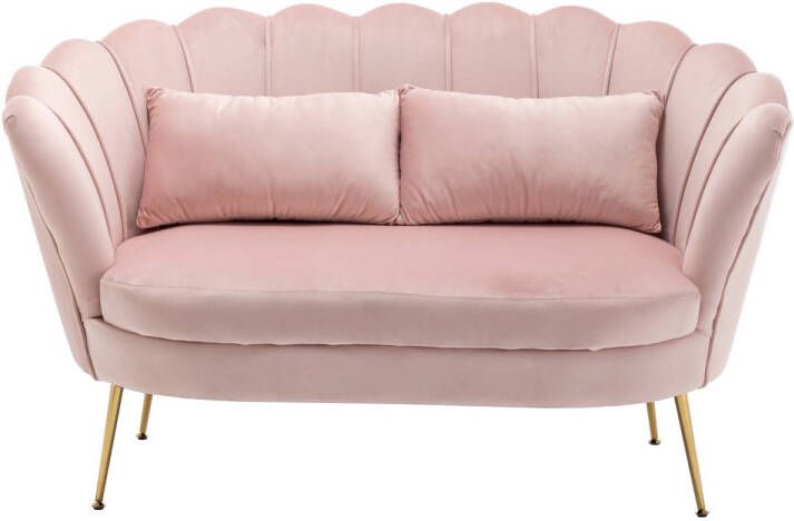 Lizzely Garden & Living Zitbank Belle 2 zits velvet roze bankstel 140cm stof incl. 2 kussens bank - Foto 1