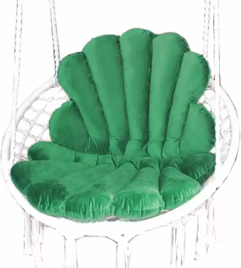 Lovegifts Handgemaakte hangstoelkussen schelp shell vorm van CLEANABOO stof Velvet Groen