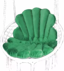 Lovegifts Handgemaakte hangstoelkussen schelp shell vorm van CLEANABOO stof Velvet Groen