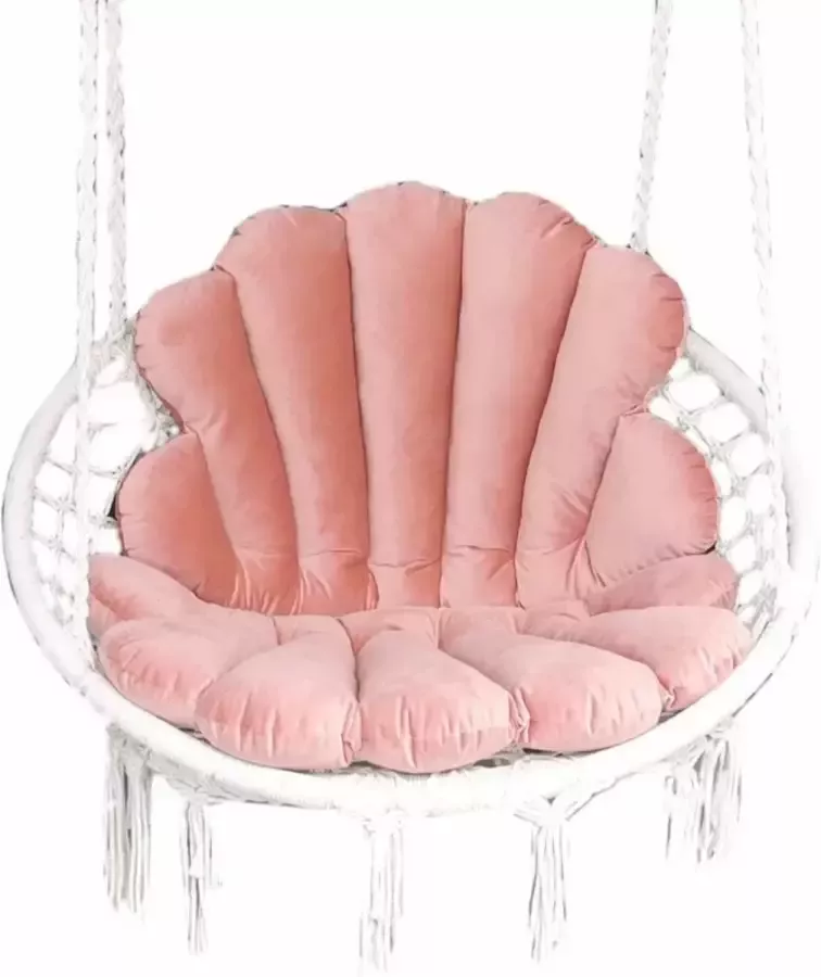 Lovegifts Handgemaakte hangstoelkussen schelp shell vorm van CLEANABOO stof Velvet Roze - Foto 1