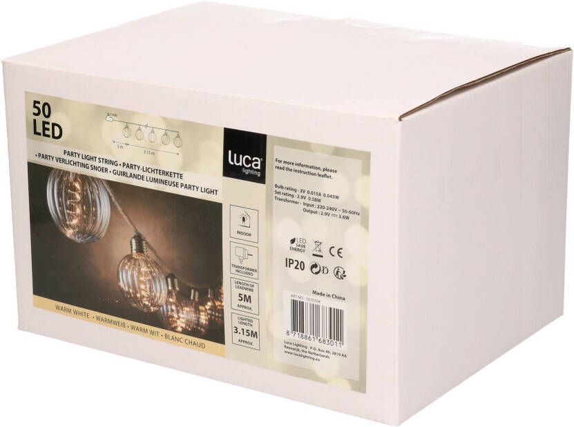 Luca Lighting Touw lichtsnoer met 10 bolletjes sfeervolle verlichting 815 cm Lichtsnoeren