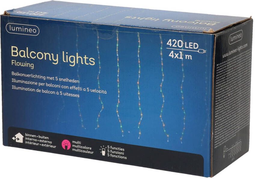 Lumineo Kerstverlichting lichtsnoer voor aan het balkon 420 leds 400 cm Lichtsnoeren
