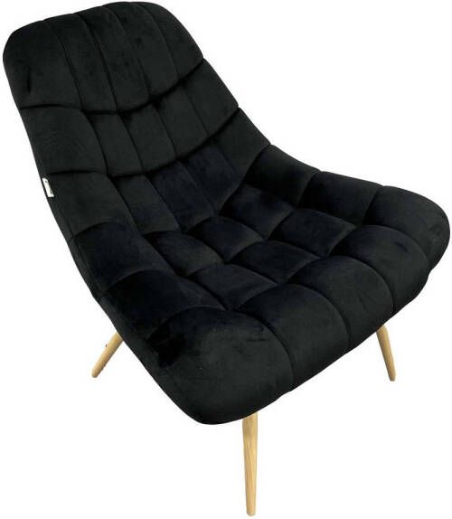 MaxxHome Eetkamerstoel – Lounge stoel – Eetkamerstoel met armleuning – Velvet Stoel Zwart - Foto 1