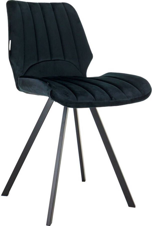 MaxxHome Eetkamerstoel Stof Zwart set van 2 Luxe uitvoering