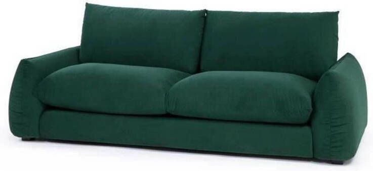 Merkloos 3 -Seater Vaste bank Tyfa Velvet groene fles L 231 x D 102 x H 78 cm Frankrijk - Foto 1