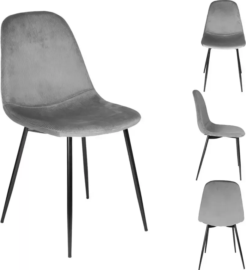 Eetkamerstoelen Kuipstoel corduroy Grijs Velvet eetkamerstoel Fluweel stoel Velvet stoelen Eetkamerstoelen Eettafel stoelen