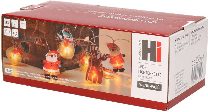 Merkloos Kerst thema lichtsnoeren met 10 kerstfiguren LED verlichting Lichtsnoeren - Foto 1