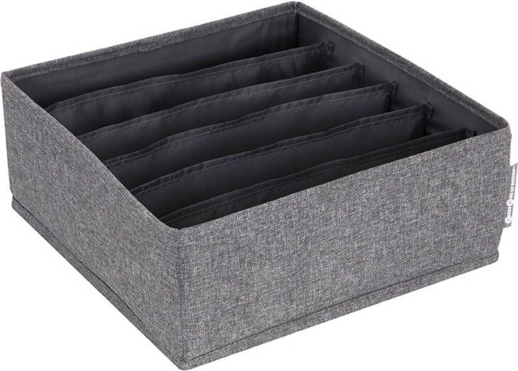 Merkloos Bigso Box of Sweden Lade verdeler kledingkast 6 brede vakken grijs Opvouwbaar