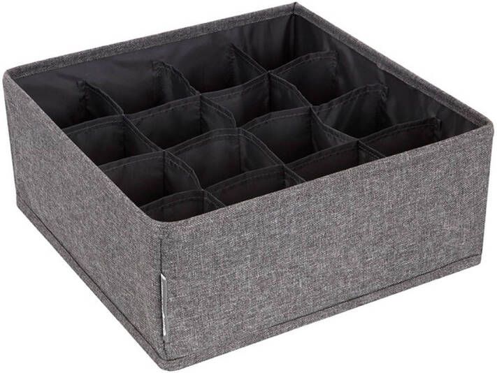 Merkloos Bigso Box of Sweden Lade verdeler kledingkast 16 vakken grijs Sorteervakken & Opvouwbaar
