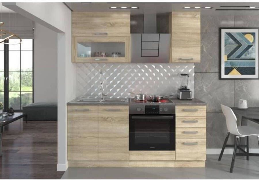 Merkloos Lassen complete keuken met werkblad 180 cm eiken