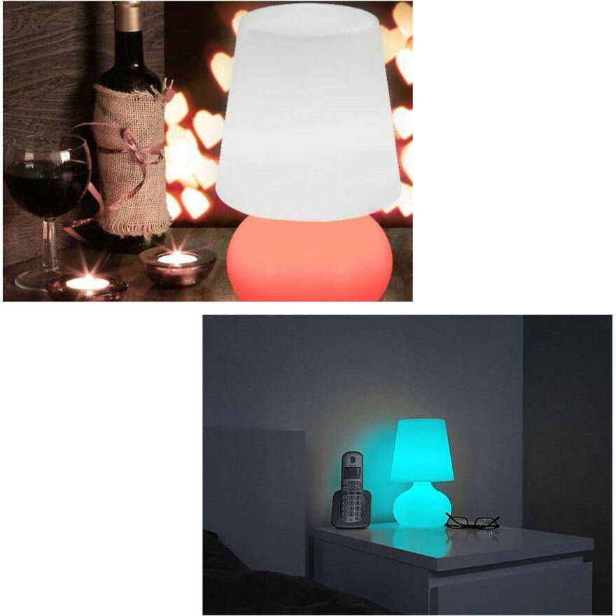Merkloos LED Multicolor Oplaadbare Tafellamp Waterdicht Geschikt Voor Binnen En Buiten Ø15 x 26 cm